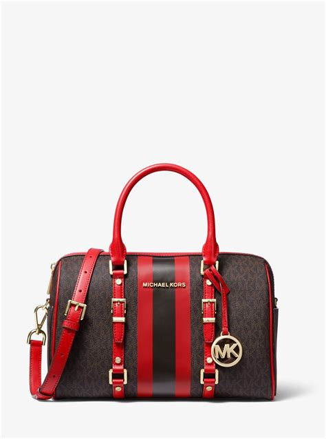 michael kors bedford travel medium logo stripe satchel|Michael Kors Bedford Bag for sale .